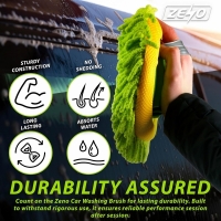 Perie spalare auto, cu 2 lavete din microfibra, maner extensibil din aluminiu, 53-97 cm, verde, Vivo CB210